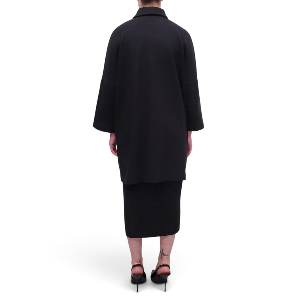 JIL SANDER BLACK WOOL COAT - SIZE 38