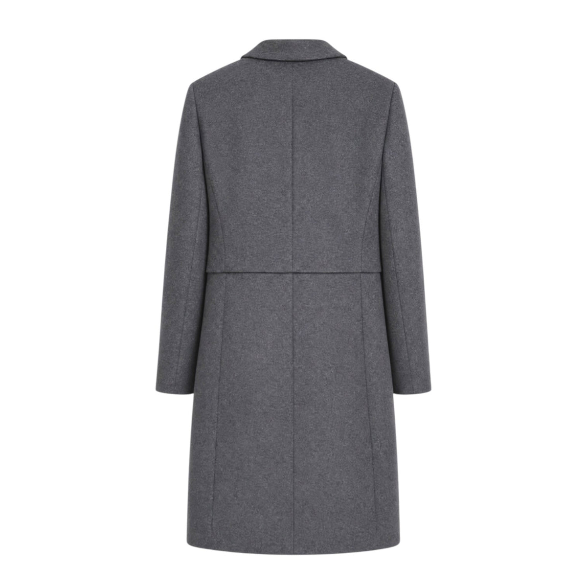 JIL SANDER GREY LONG COAT - SIZE 38