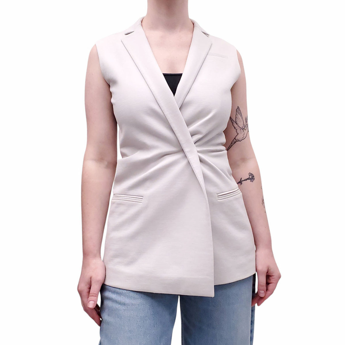 JIL SANDER GREY VEST - SIZE 34