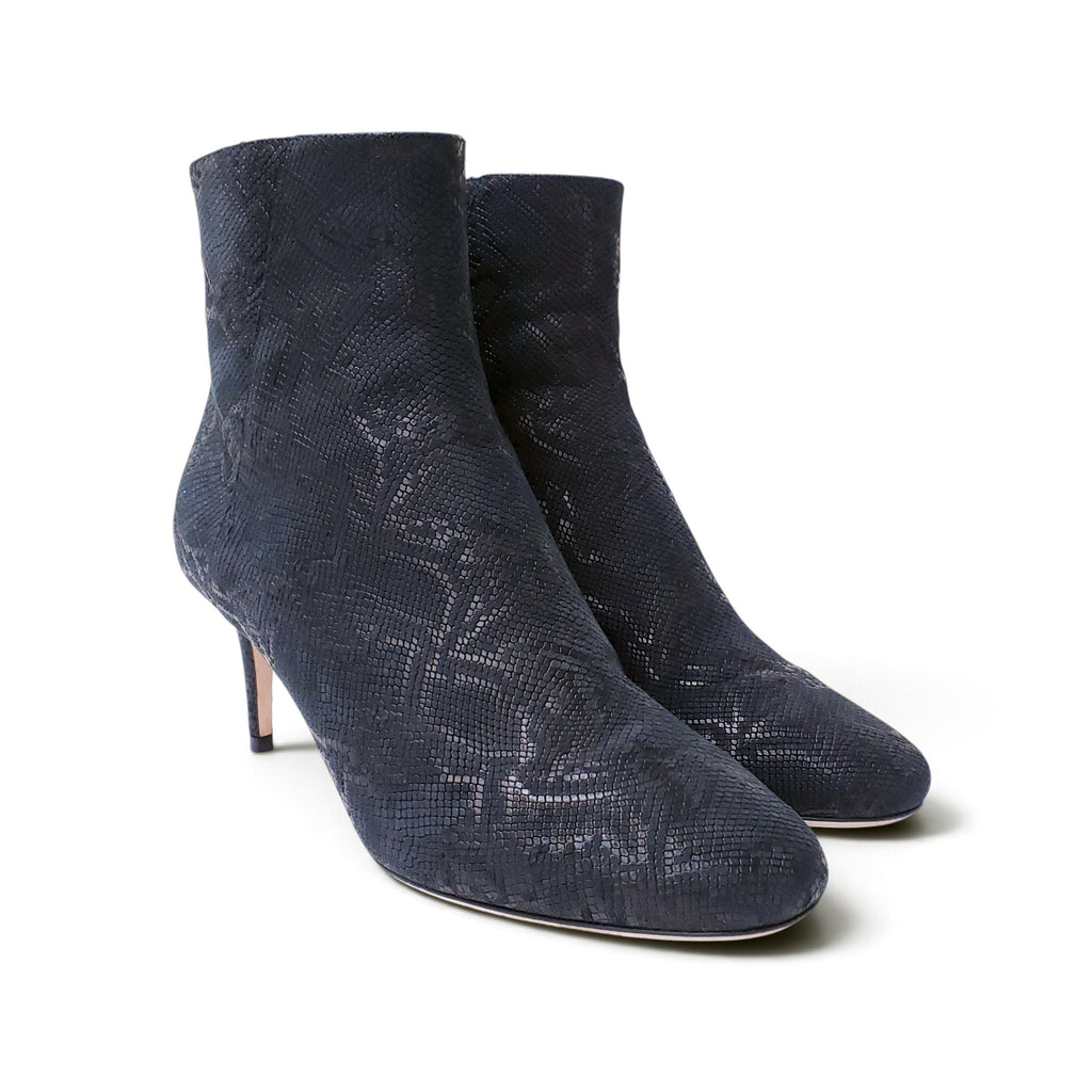 JIMMY CHOO BLACK SNAKESKIN BOOTIES - SIZE 39