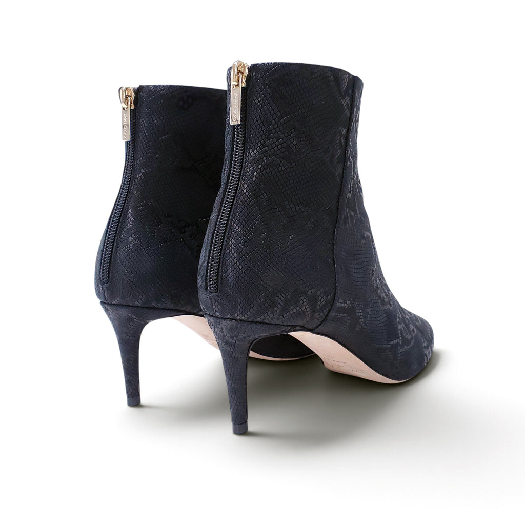 JIMMY CHOO BLACK SNAKESKIN BOOTIES - SIZE 39
