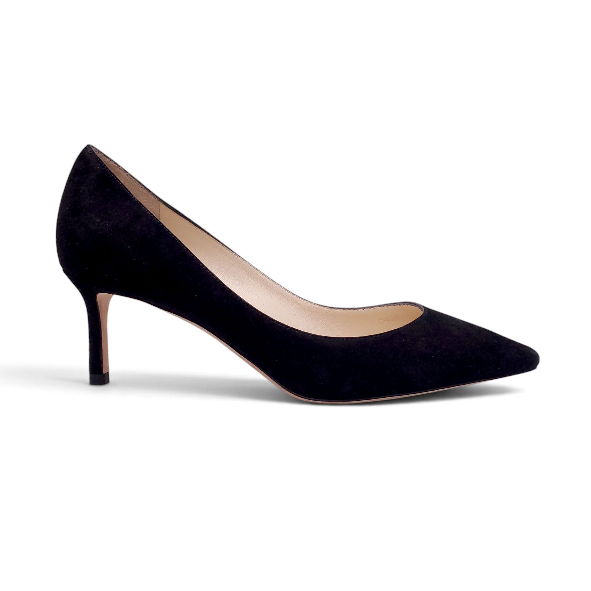 JIMMY CHOO BLACK SUEDE HEELS - SIZE 35