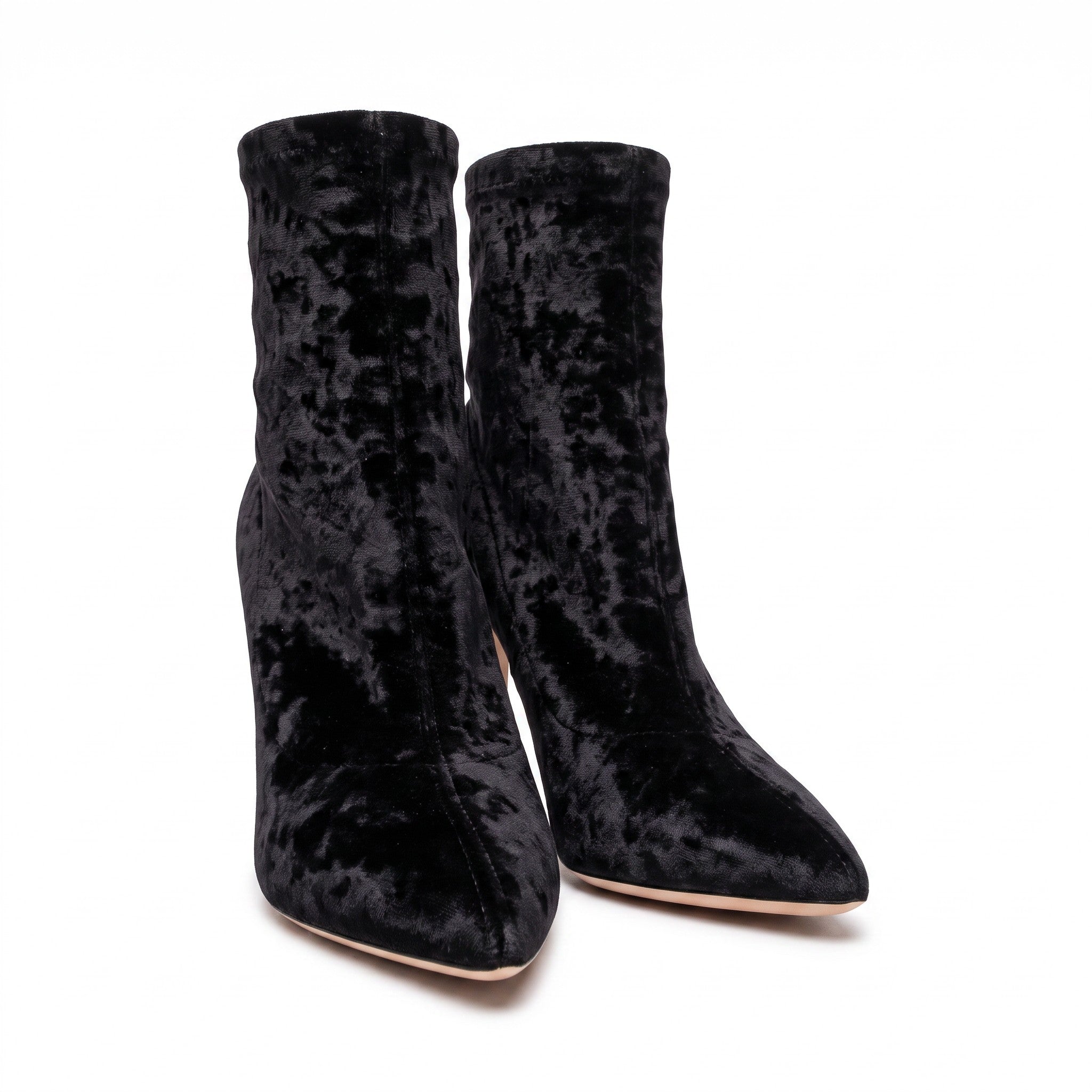 JIMMY CHOO BLACK VELVET BOOTIES - SIZE 38
