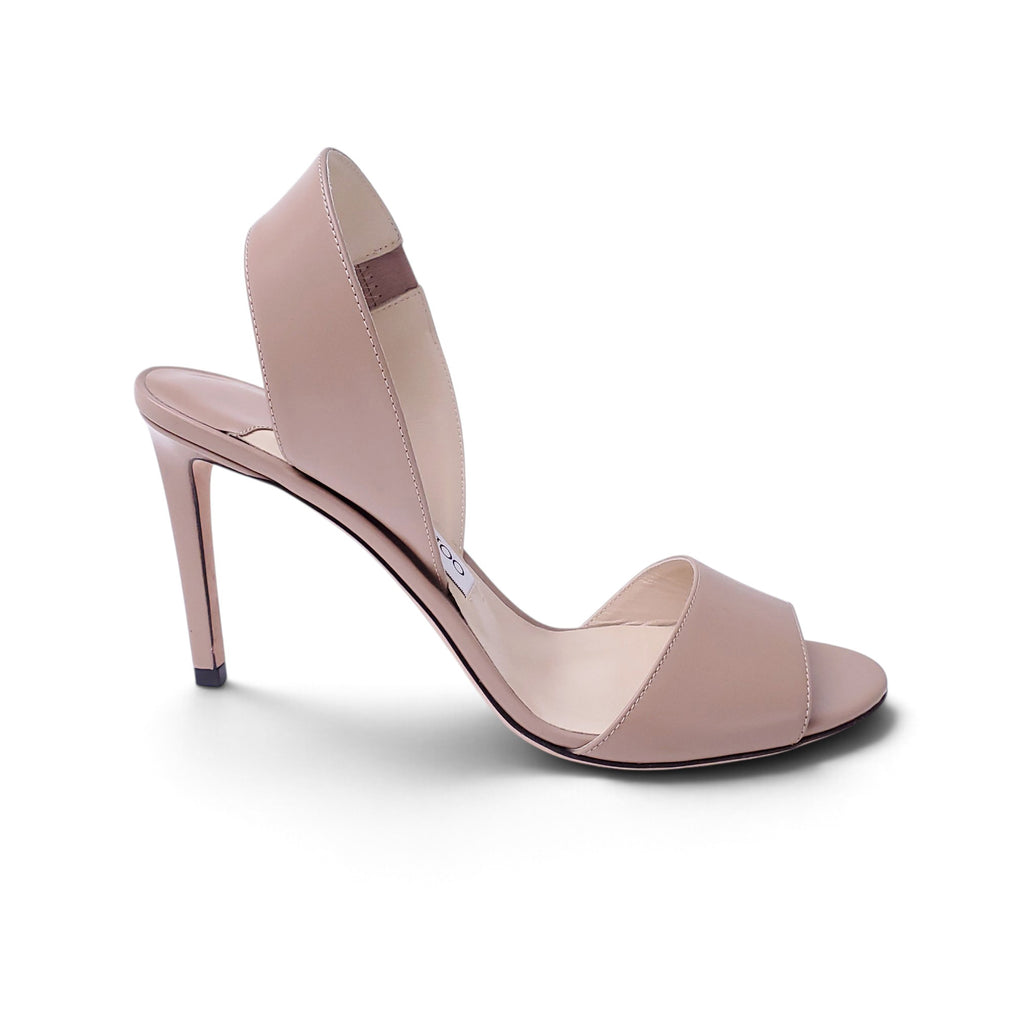 JIMMY CHOO BLUSH PINK LEATHER HEELS - SIZE 39.5