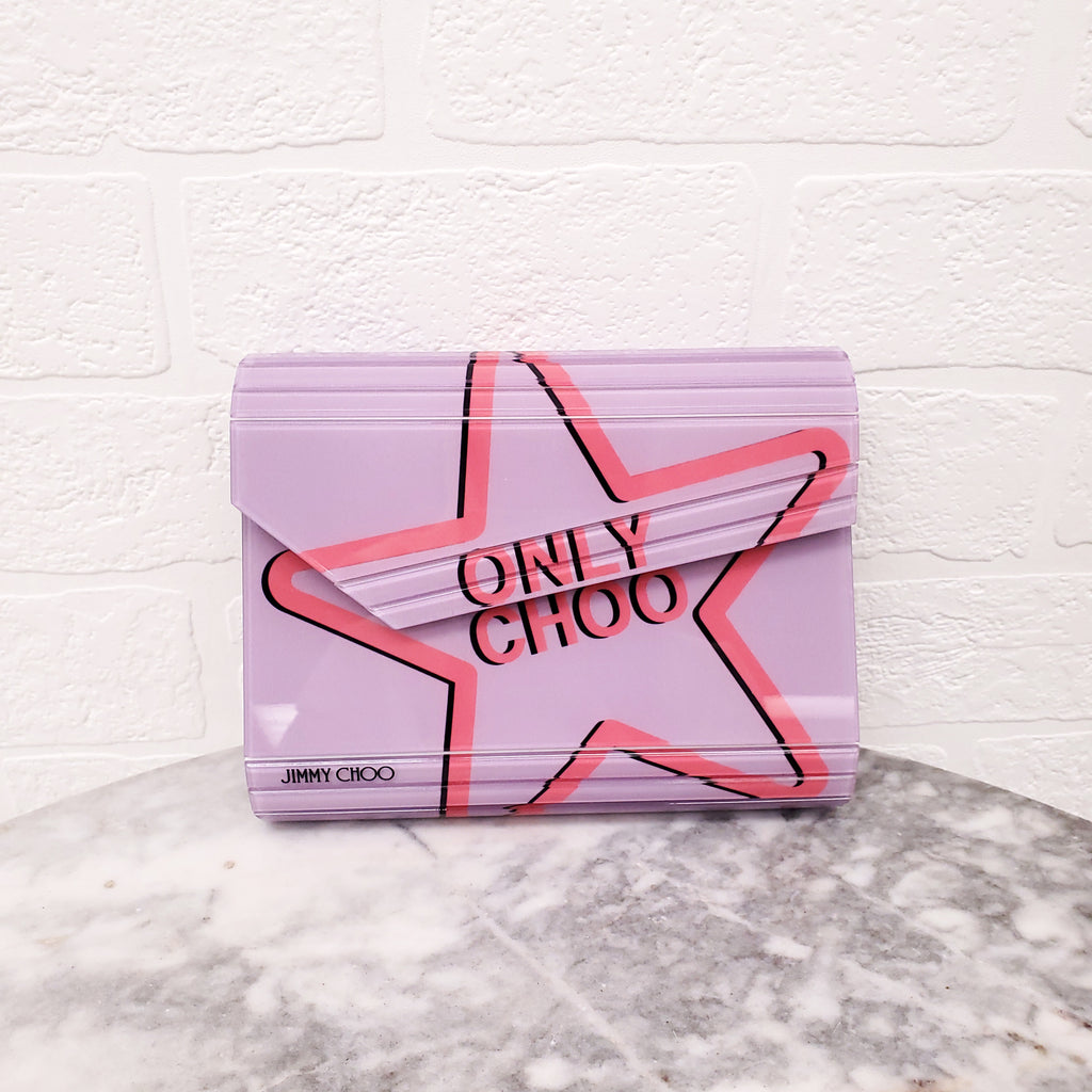 JIMMY CHOO CANDY LOVE HEART 'I WANT CHOO' CLUTCH BAG