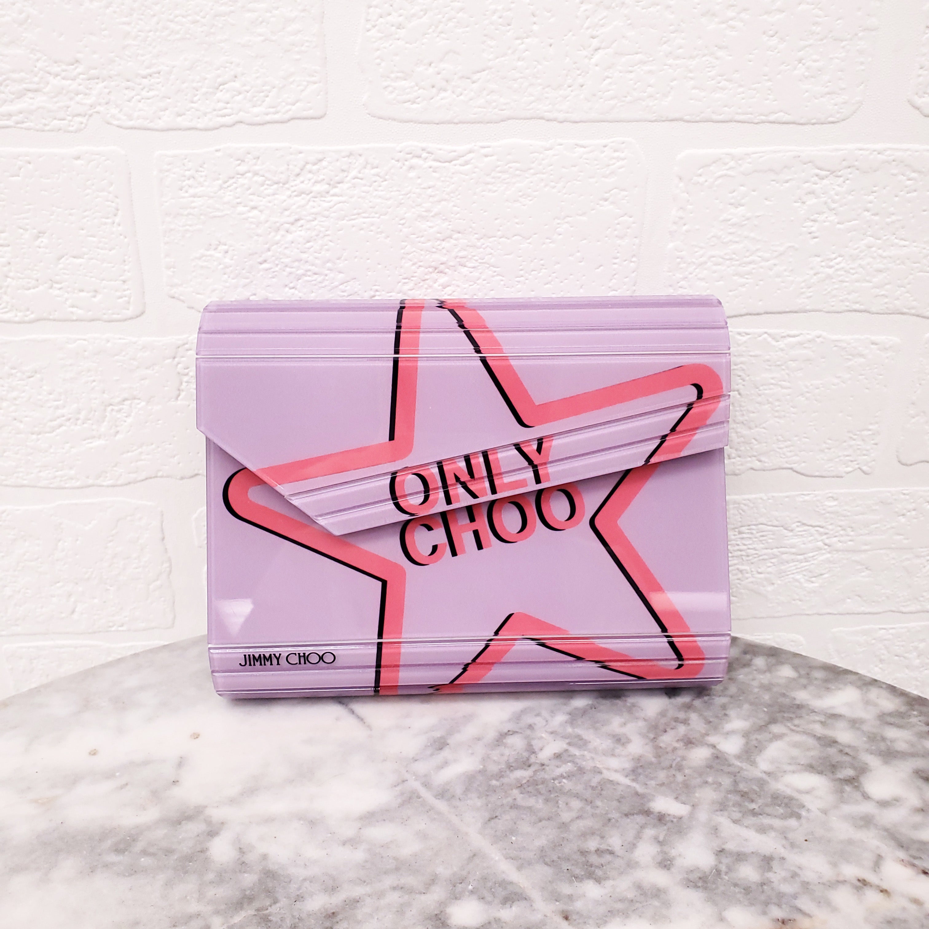 JIMMY CHOO CANDY LOVE HEART 'I WANT CHOO' CLUTCH BAG