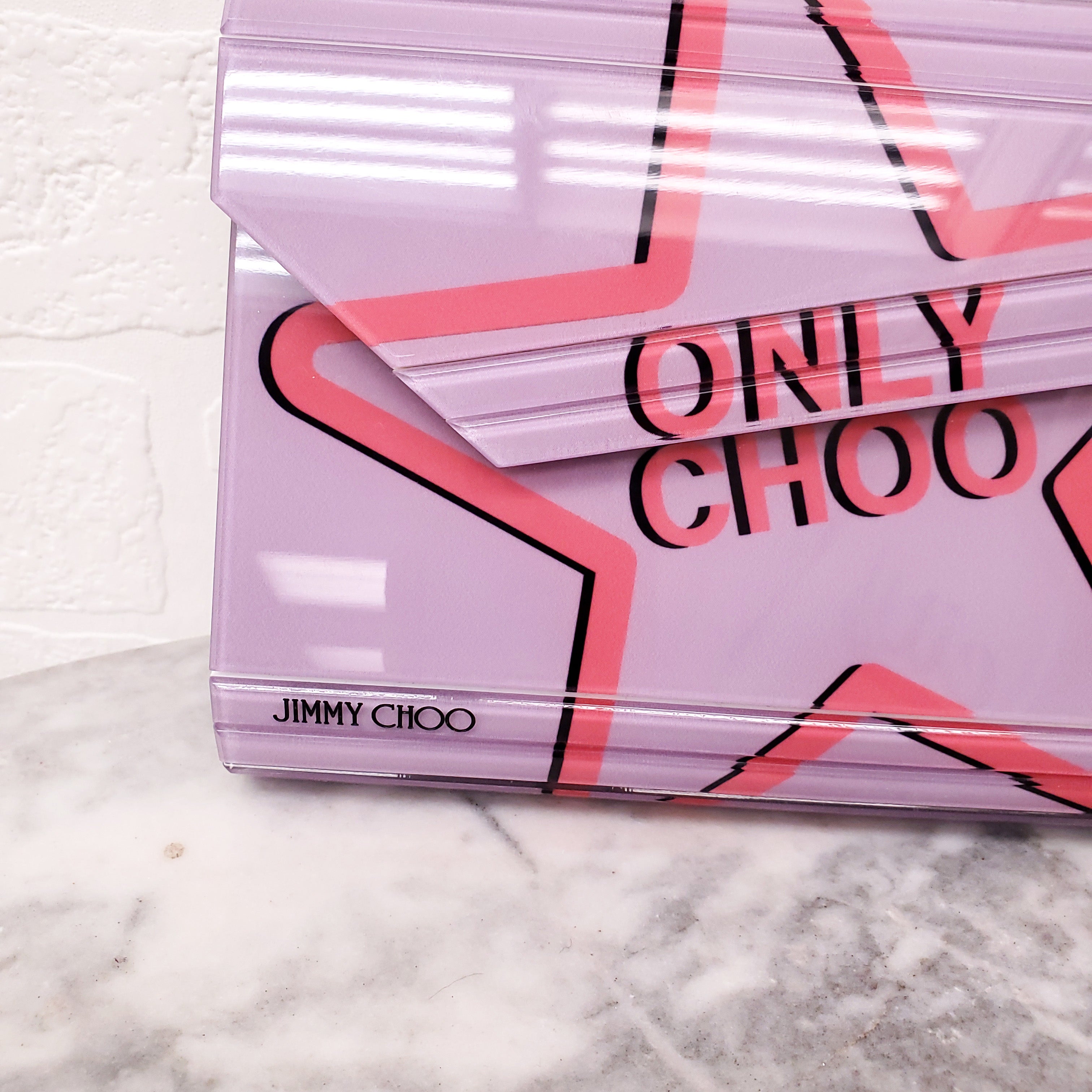 JIMMY CHOO CANDY LOVE HEART 'I WANT CHOO' CLUTCH BAG