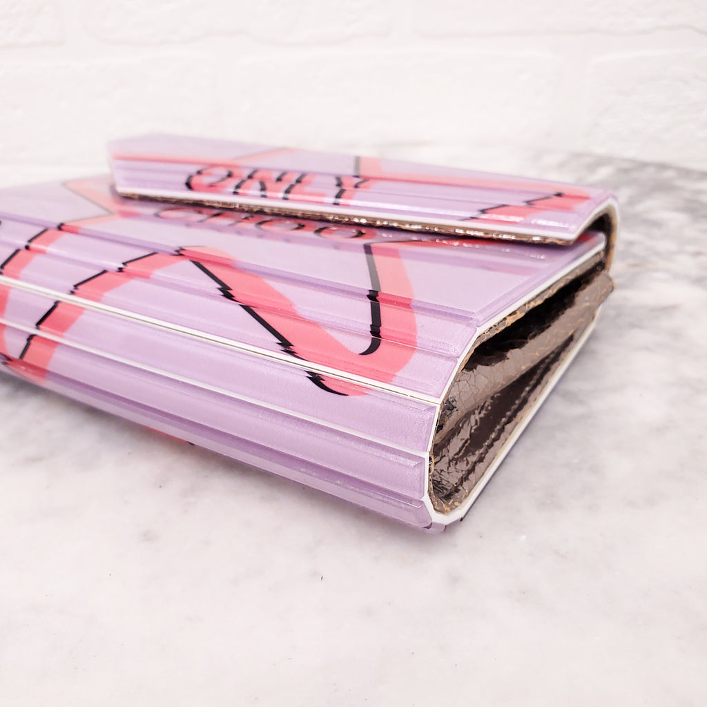 JIMMY CHOO CANDY LOVE HEART 'I WANT CHOO' CLUTCH BAG