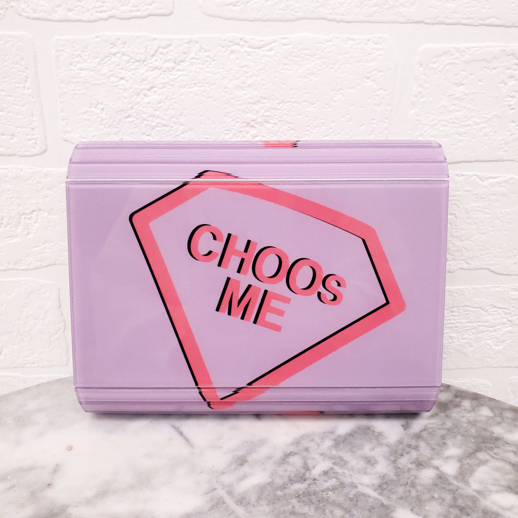 JIMMY CHOO CANDY LOVE HEART 'I WANT CHOO' CLUTCH BAG