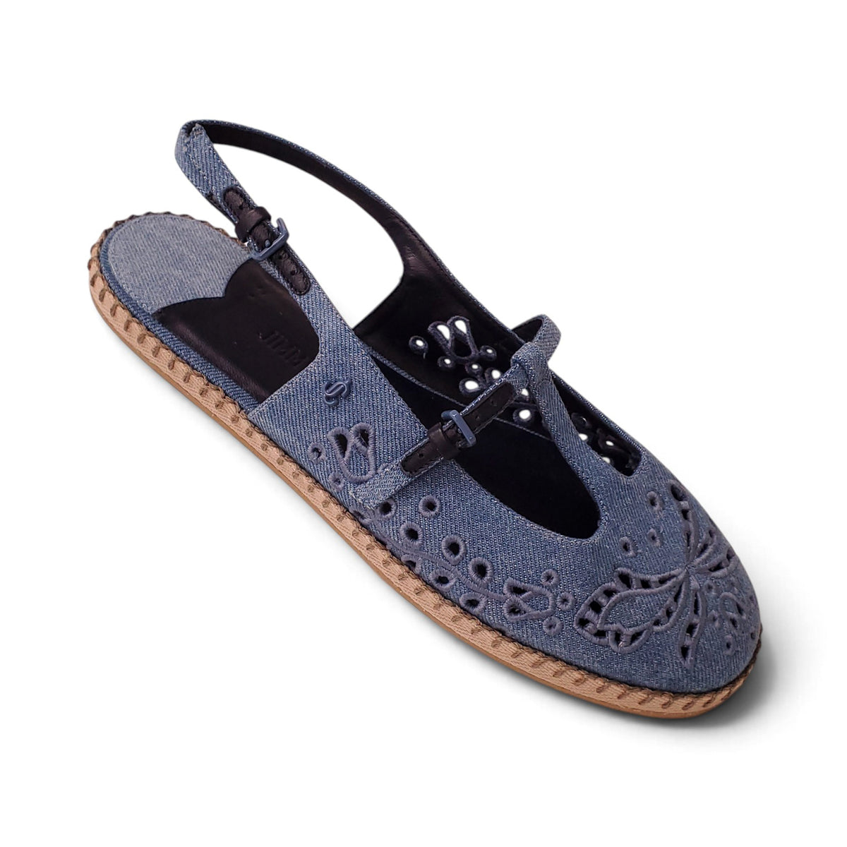 JIMMY CHOO DENIM FLATS - SIZE 39.5