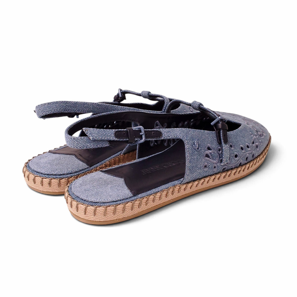 JIMMY CHOO DENIM FLATS - SIZE 39.5