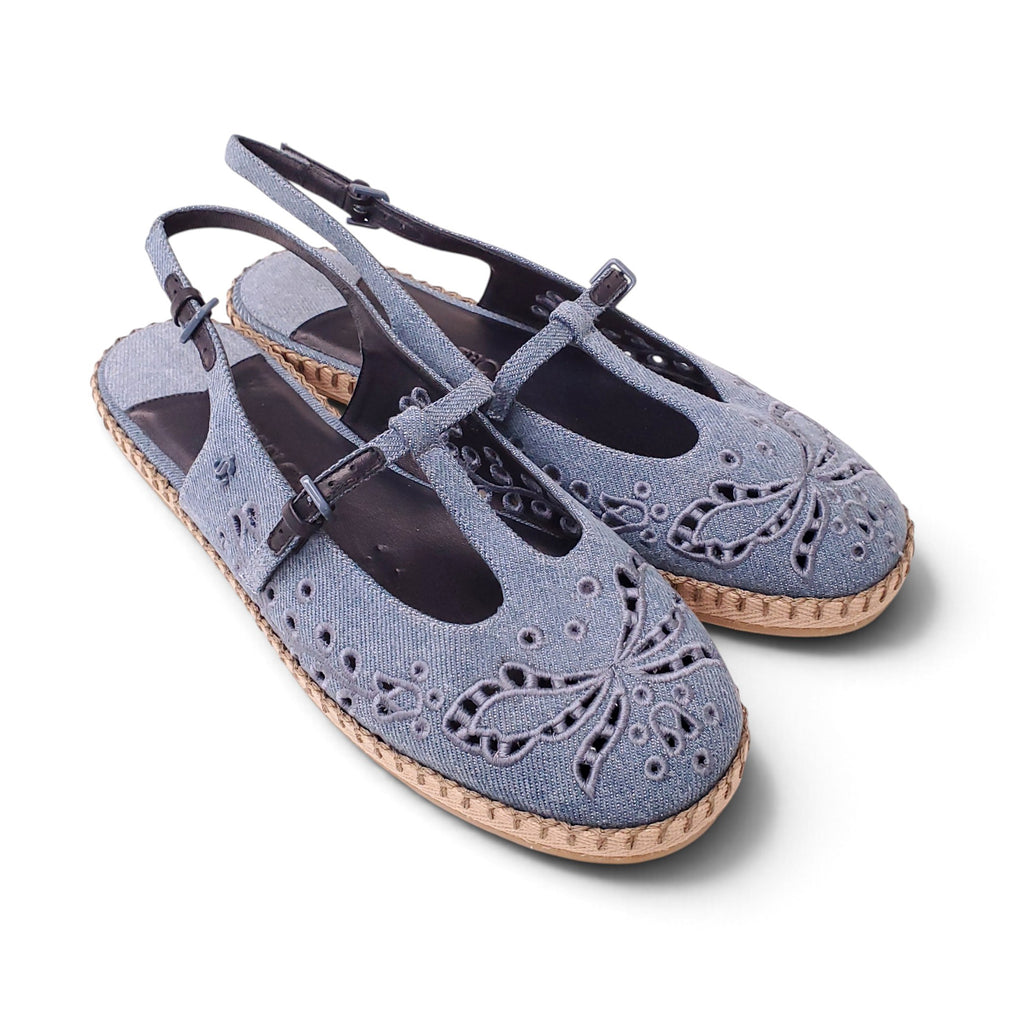 JIMMY CHOO DENIM FLATS - SIZE 39.5