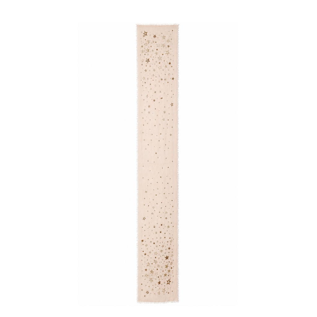 JIMMY CHOO FINE BLUSH PINK STAR METALLIC SCARF