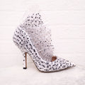 JIMMY CHOO MIDNIGHT 00 POLKA DOT HEELS - SIZE 37