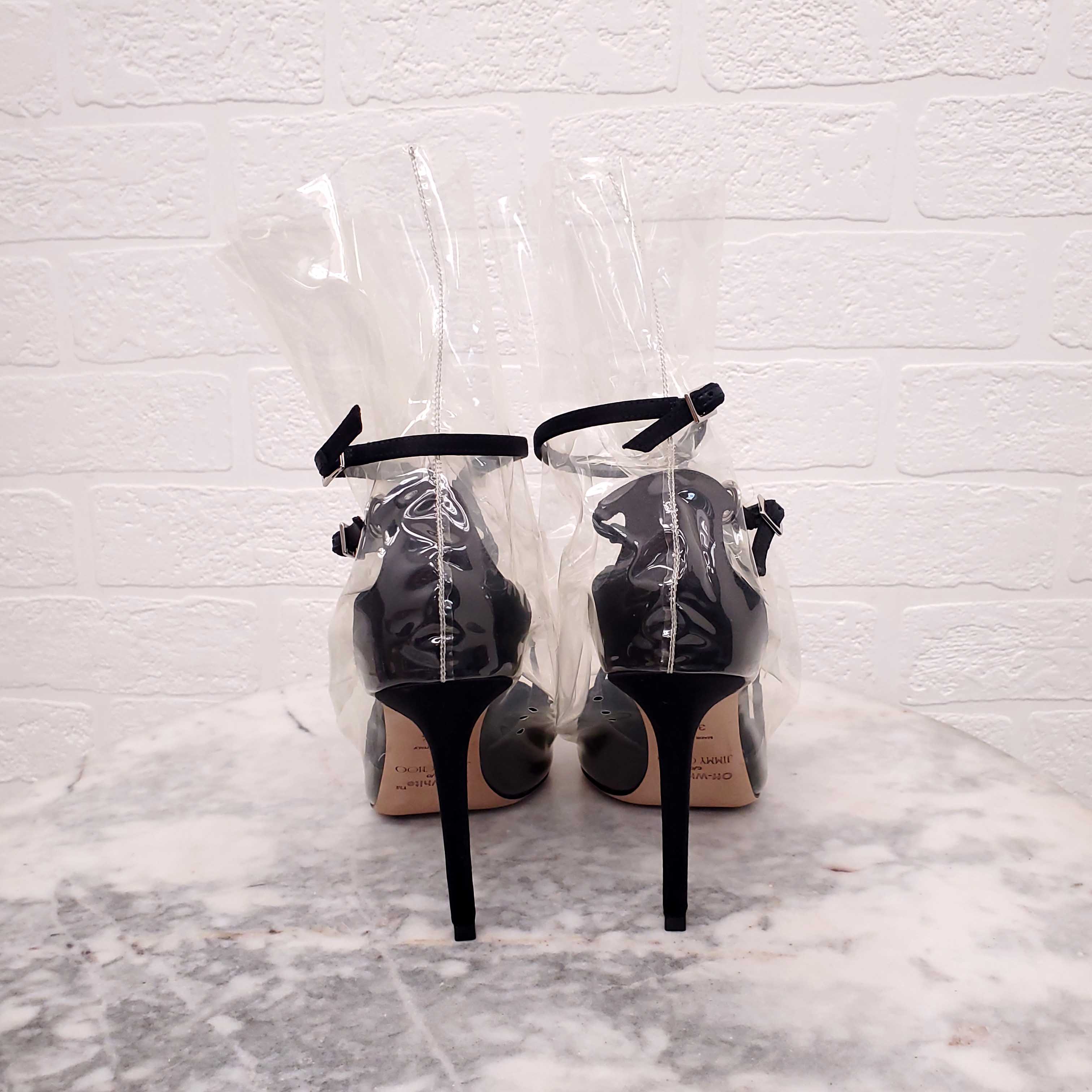 JIMMY CHOO OFF-WHITE COLLABORATION HEELS - SIZE 34.5