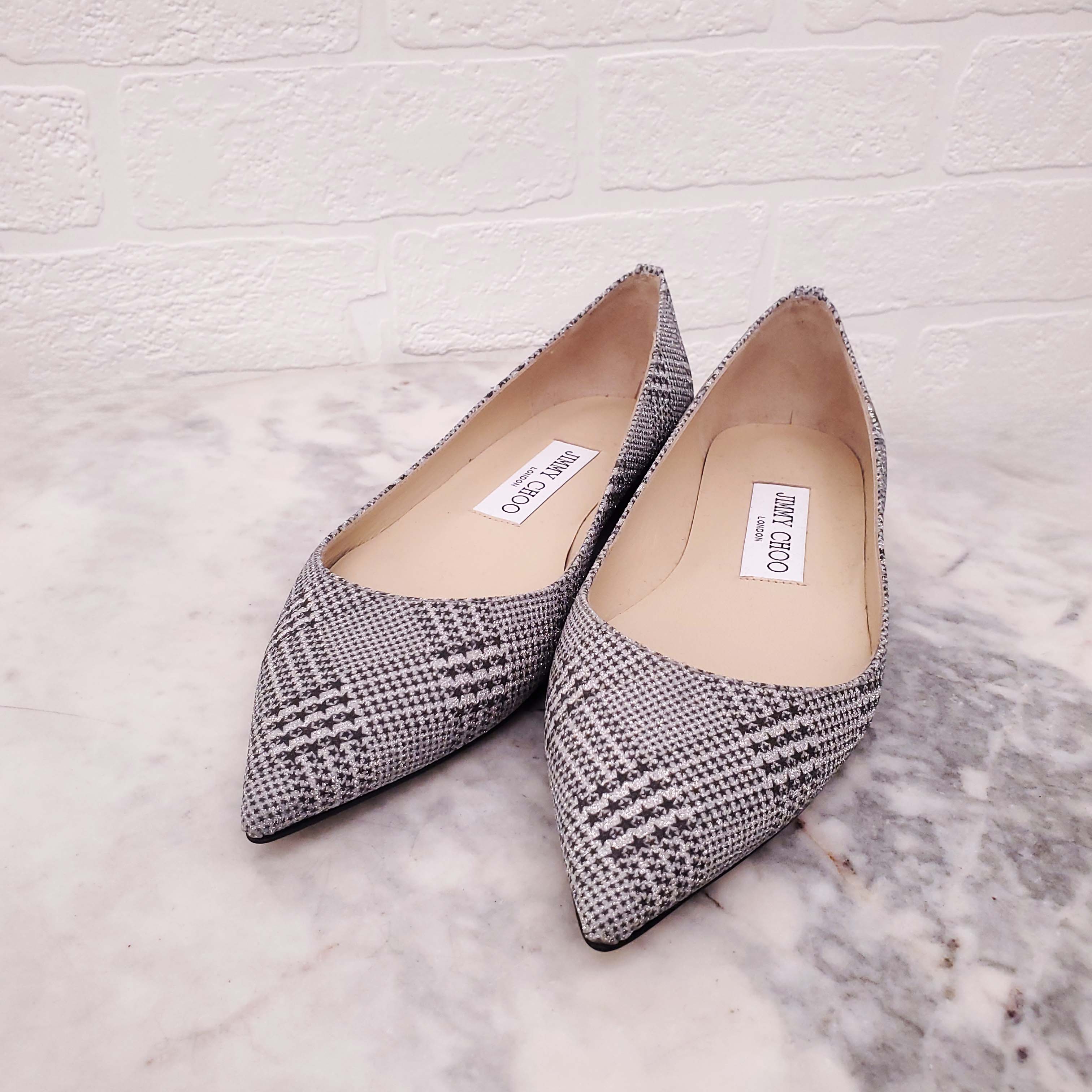 JIMMY CHOO PRINCE OF STARS GLITTER PUMP - SIZE 34.5