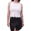 JONATHAN SIMKHAI WHITE CROPPED KNIT TOP - SIZE S