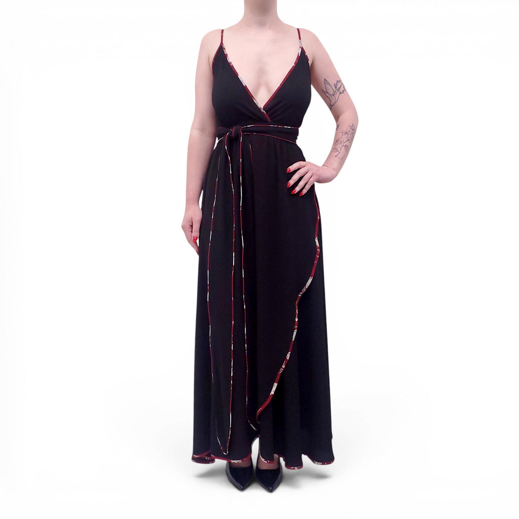 JOSA TULUM BLACK DRESS WITH BELT - SIZE S/M