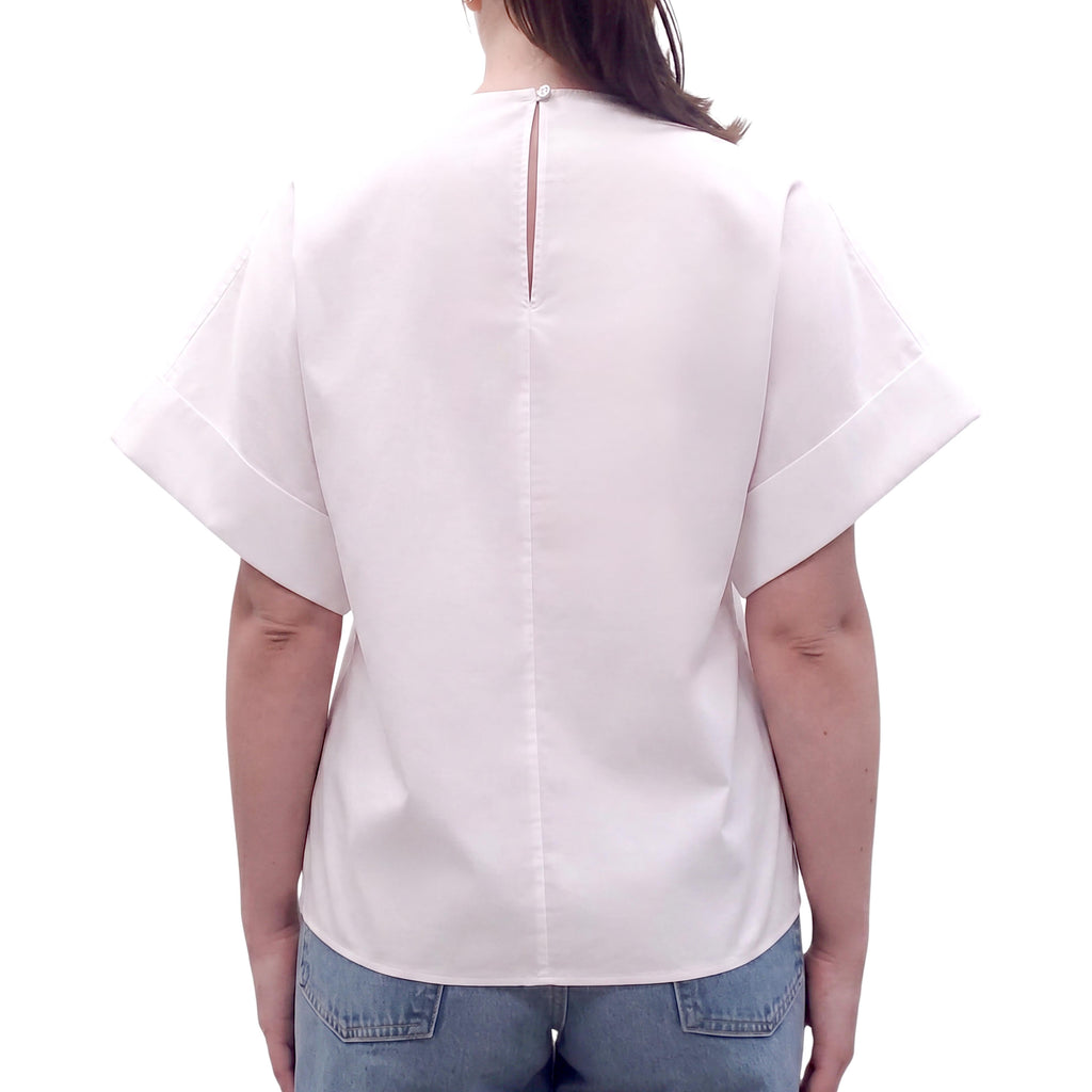 JOSEPH WHITE COTTON BLOUSE - SIZE 42
