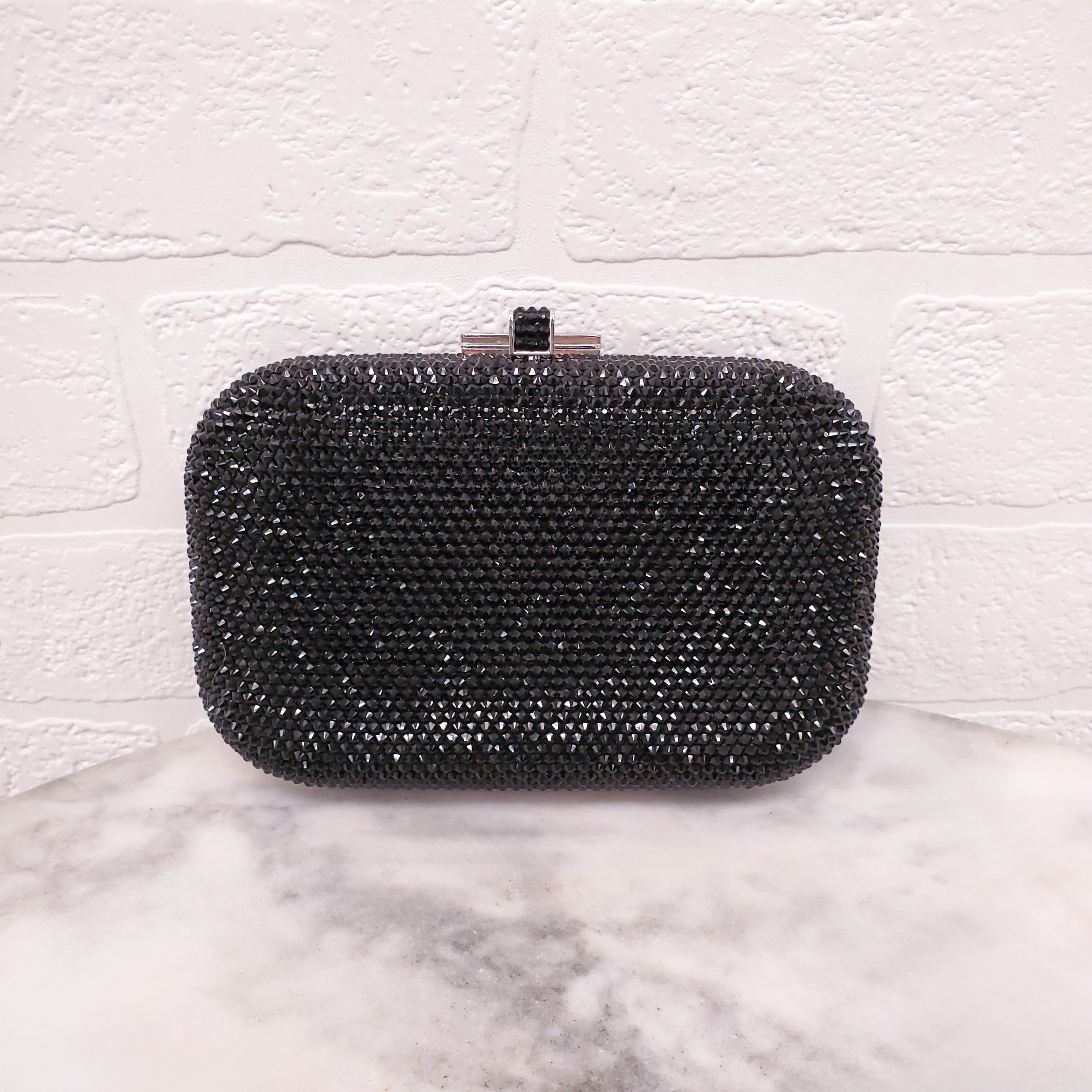 JUDITH LEIBER BLACK CRYSTAL BAG