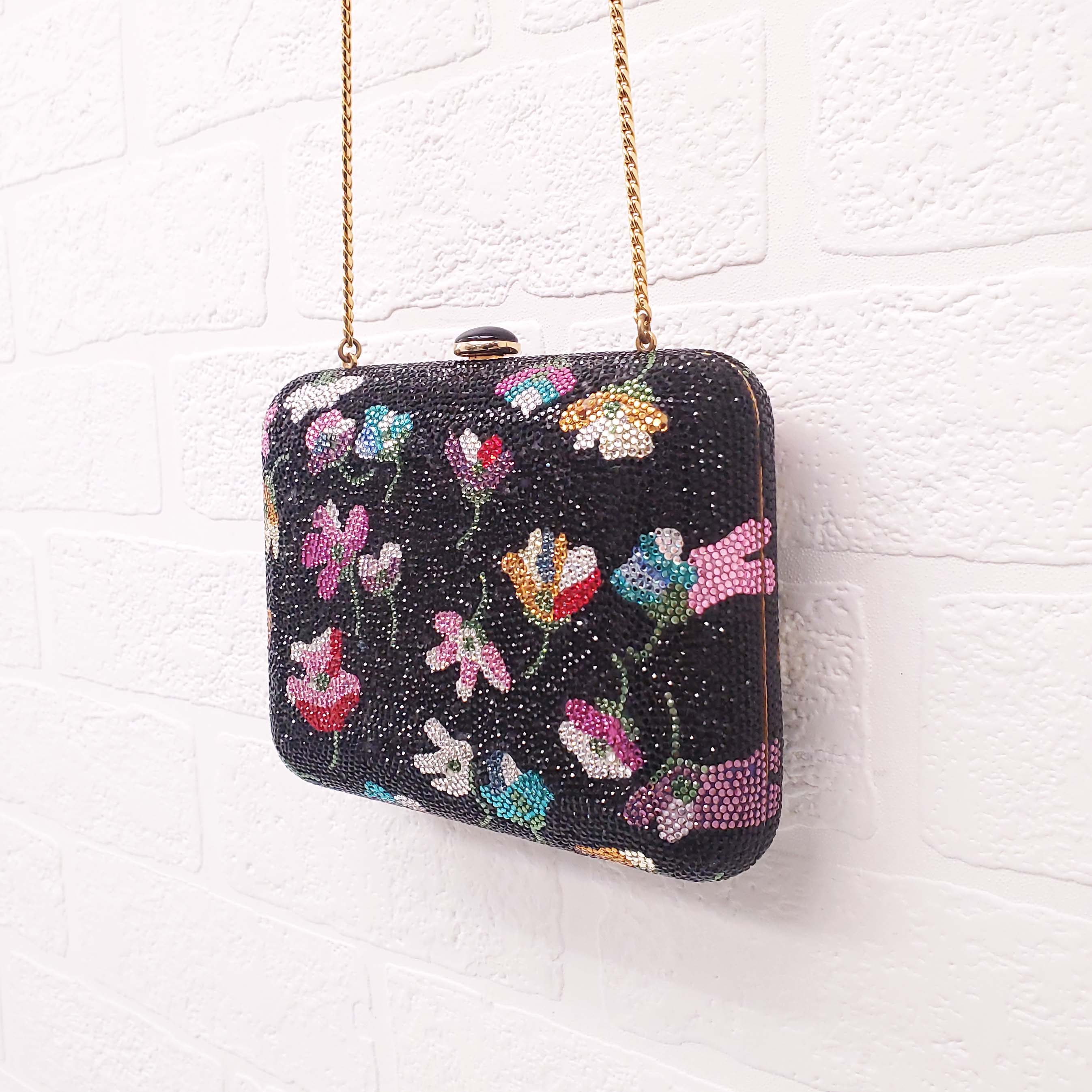 JUDITH LIEBER CRYSTAL FLORAL BAG