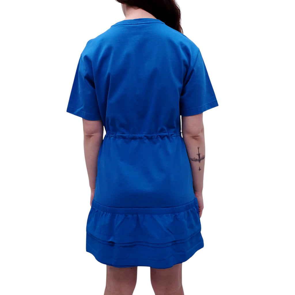 KENZO BLUE CINCHED WAIST DRESS - SIZE M