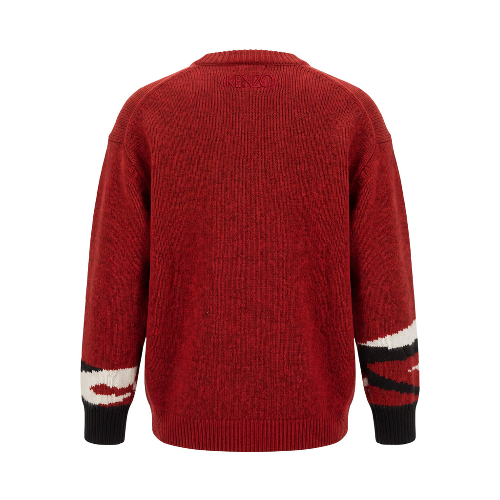 KENZO RED KNIT TIGER SWEATER - SIZE S