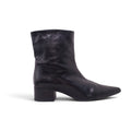 KHAITE BLACK ‘ANDEE’ ANKLE LEATHER POINTED ANKLE BOOTS - SIZE 38