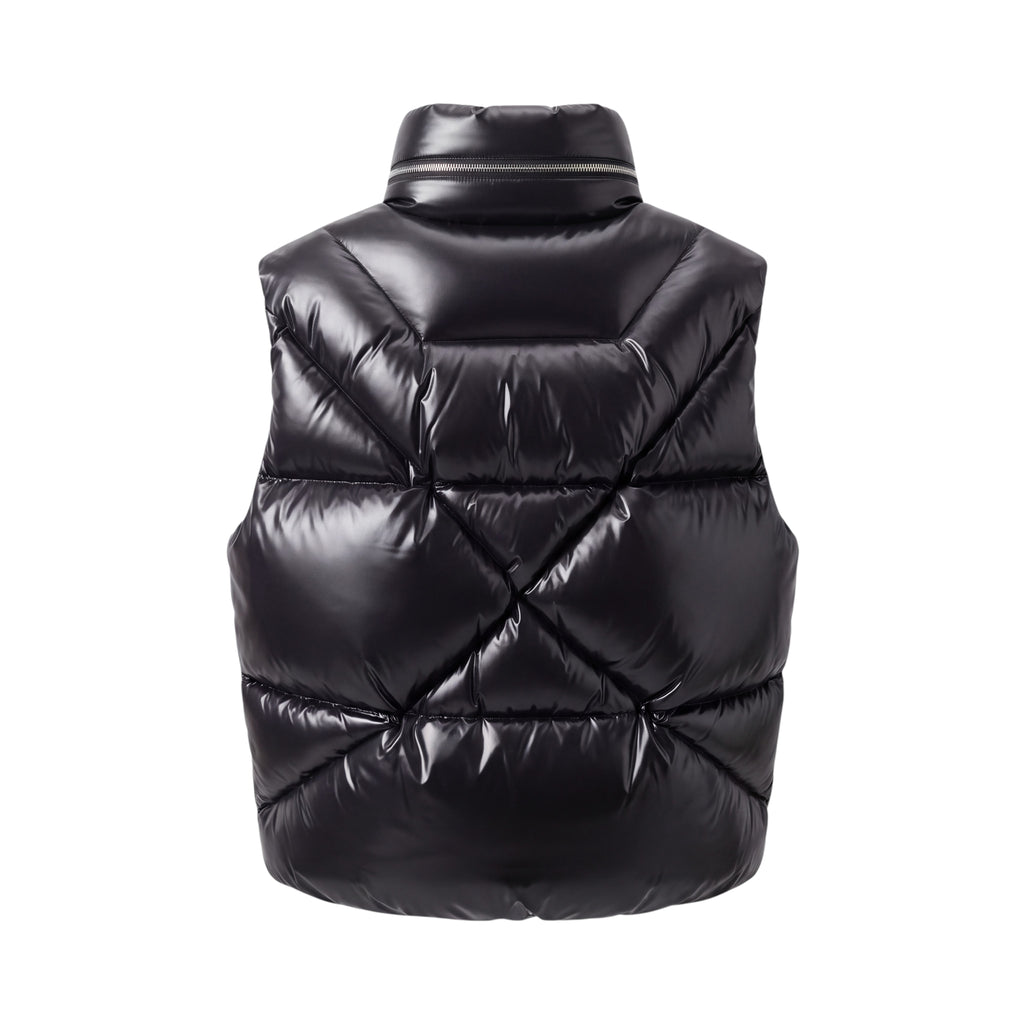 KHRIS JOY BLACK PUFFER VEST - SIZE 00 (OVERSIZED)
