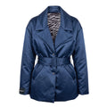 KHRISJOY SHORT BLUE DOWN JACKET WITH BELT - SIZE 01