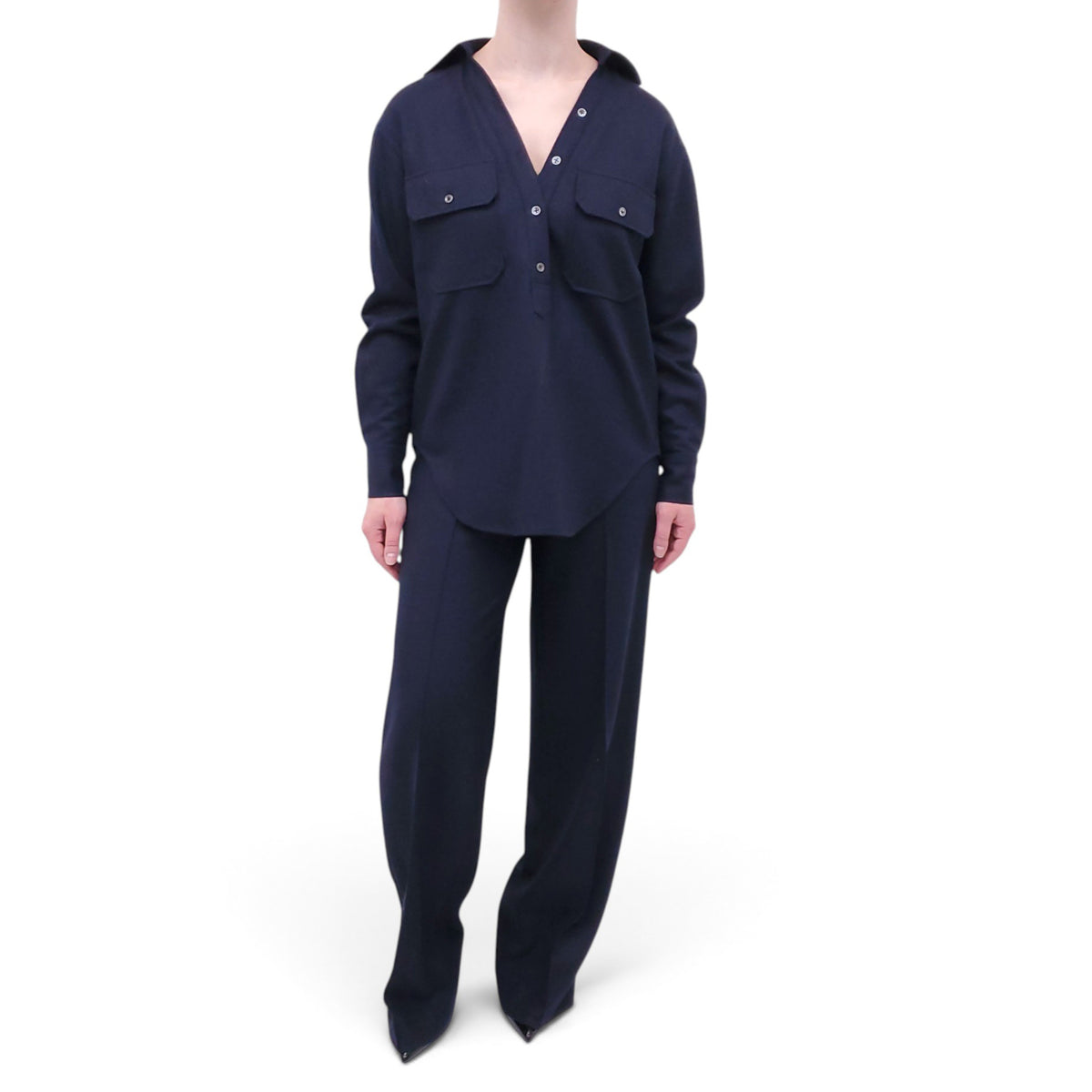 KULSON NAVY WOOL PANT SET - SIZE XS/S