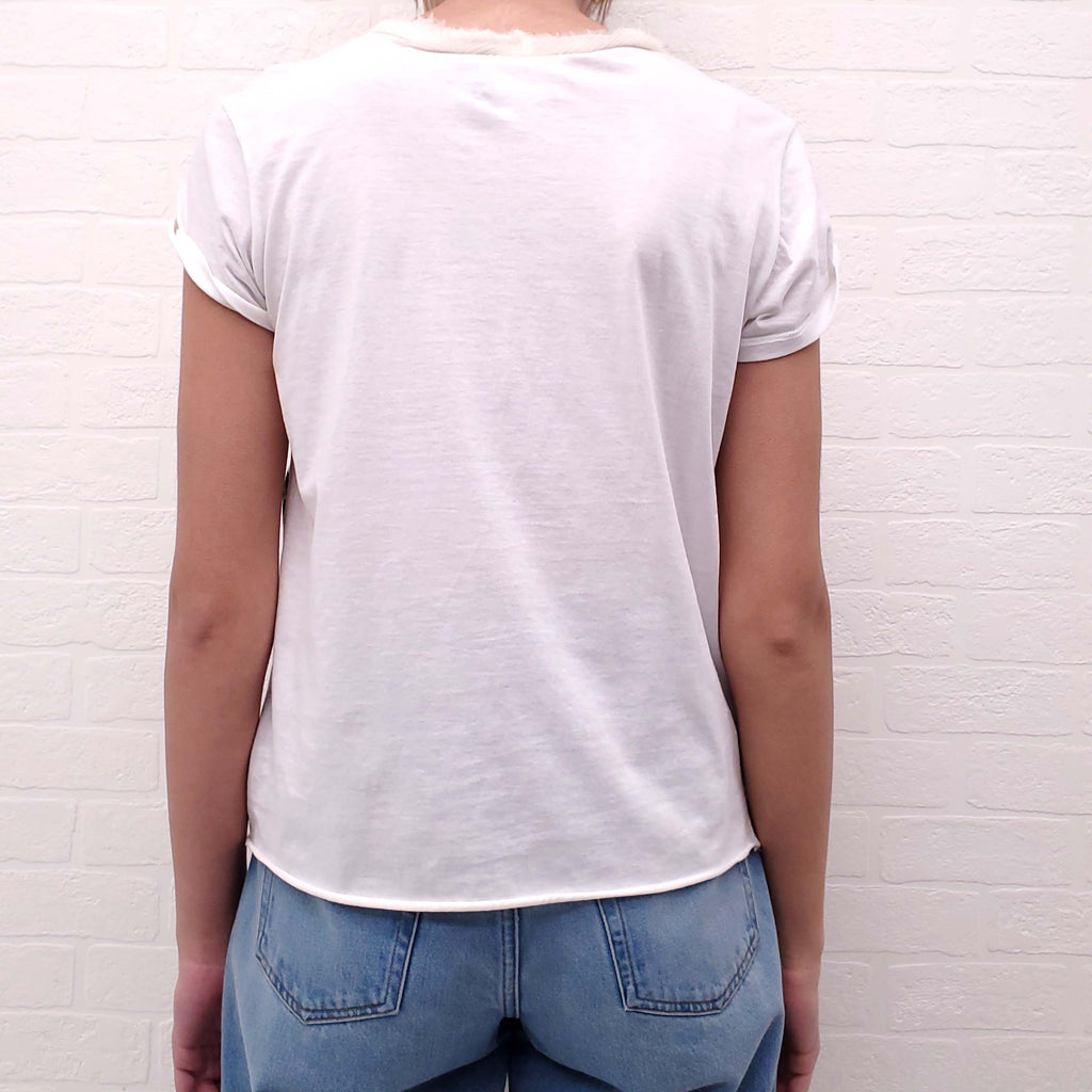 LANVIN GRAPHIC T-SHIRT WITH STONE DETAILS - SIZE XS