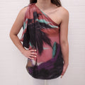 LANVIN SHIMMER PALM TREE BLOUSE - SIZE 38