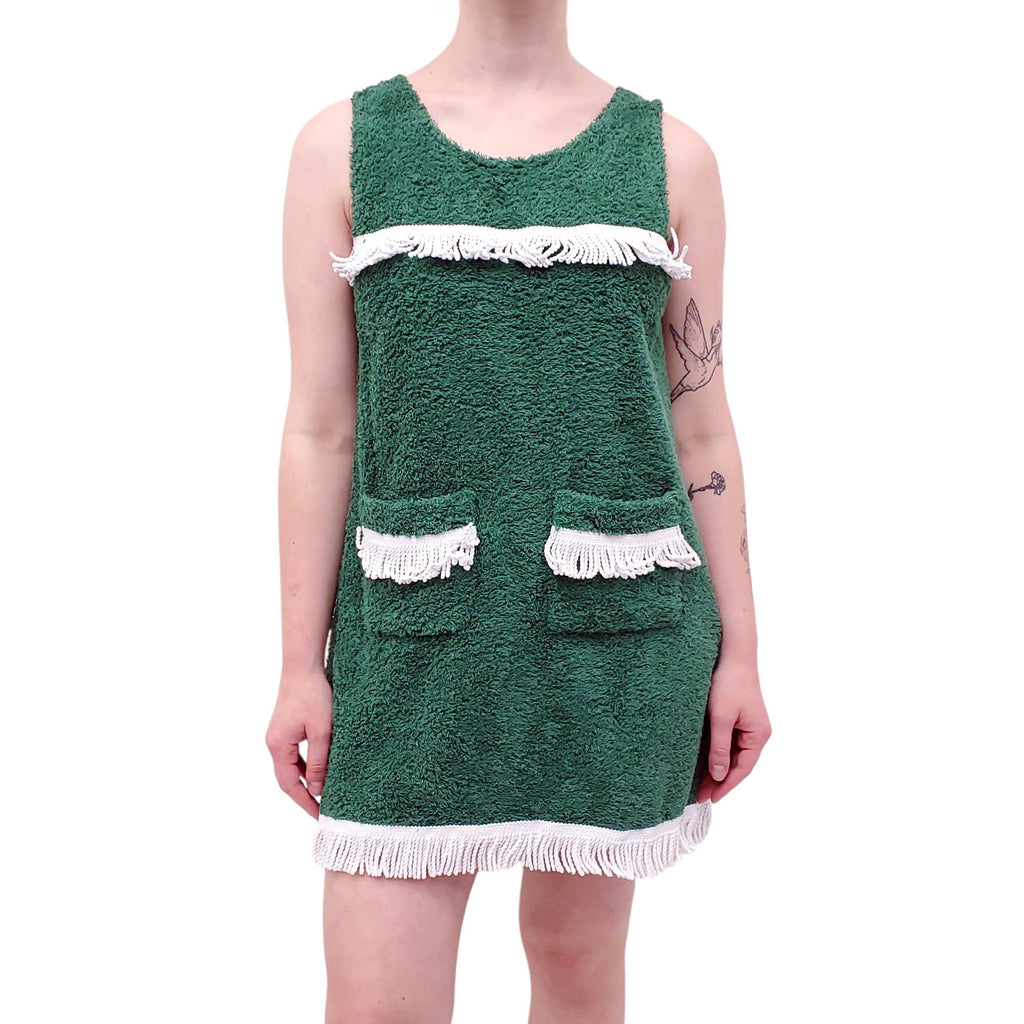 LA VESTE GREEN TERRYCLOTH MINI DRESS - SIZE M