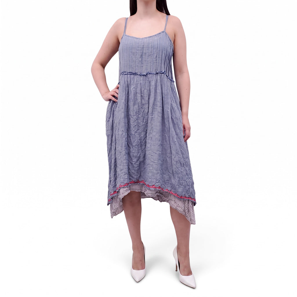 LEM LEM BLUE STRIPED DRESS  - SIZE S