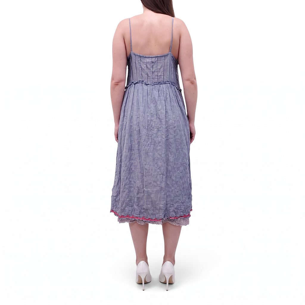 LEM LEM BLUE STRIPED DRESS  - SIZE S