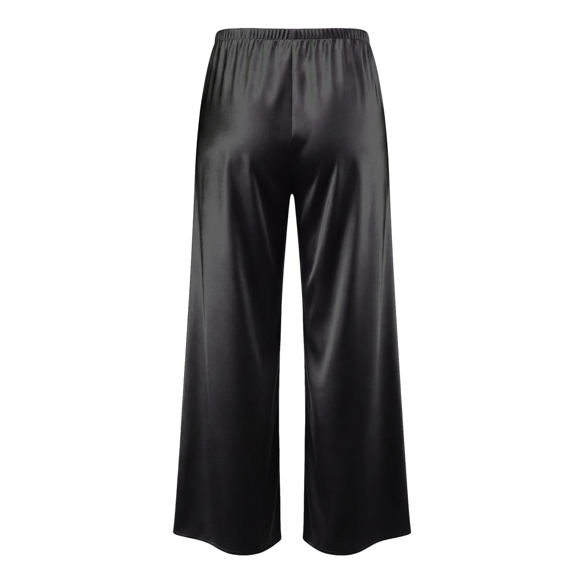 LESET BLACK SATIN ELASTIC WAIST TROUSERS - SIZE S