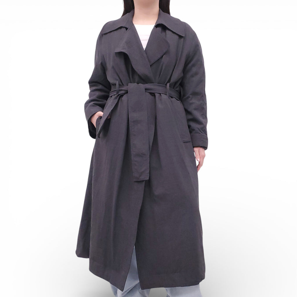 LESET BLACK 'JANE' TRENCH COAT - SIZE XS (OVERSIZED)