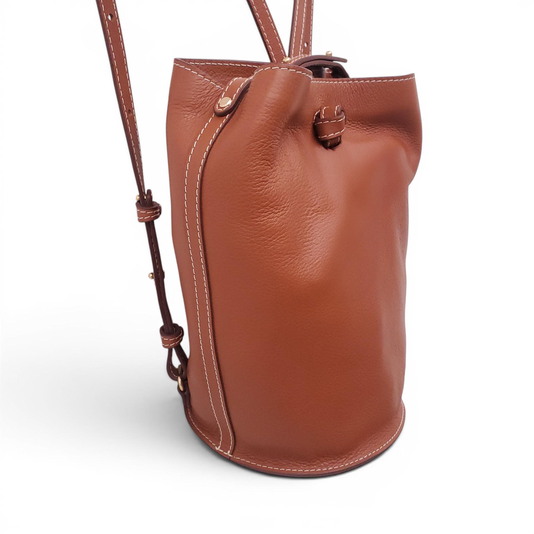 LINDQUIST BROWN LEATHER CYL BACKPACK