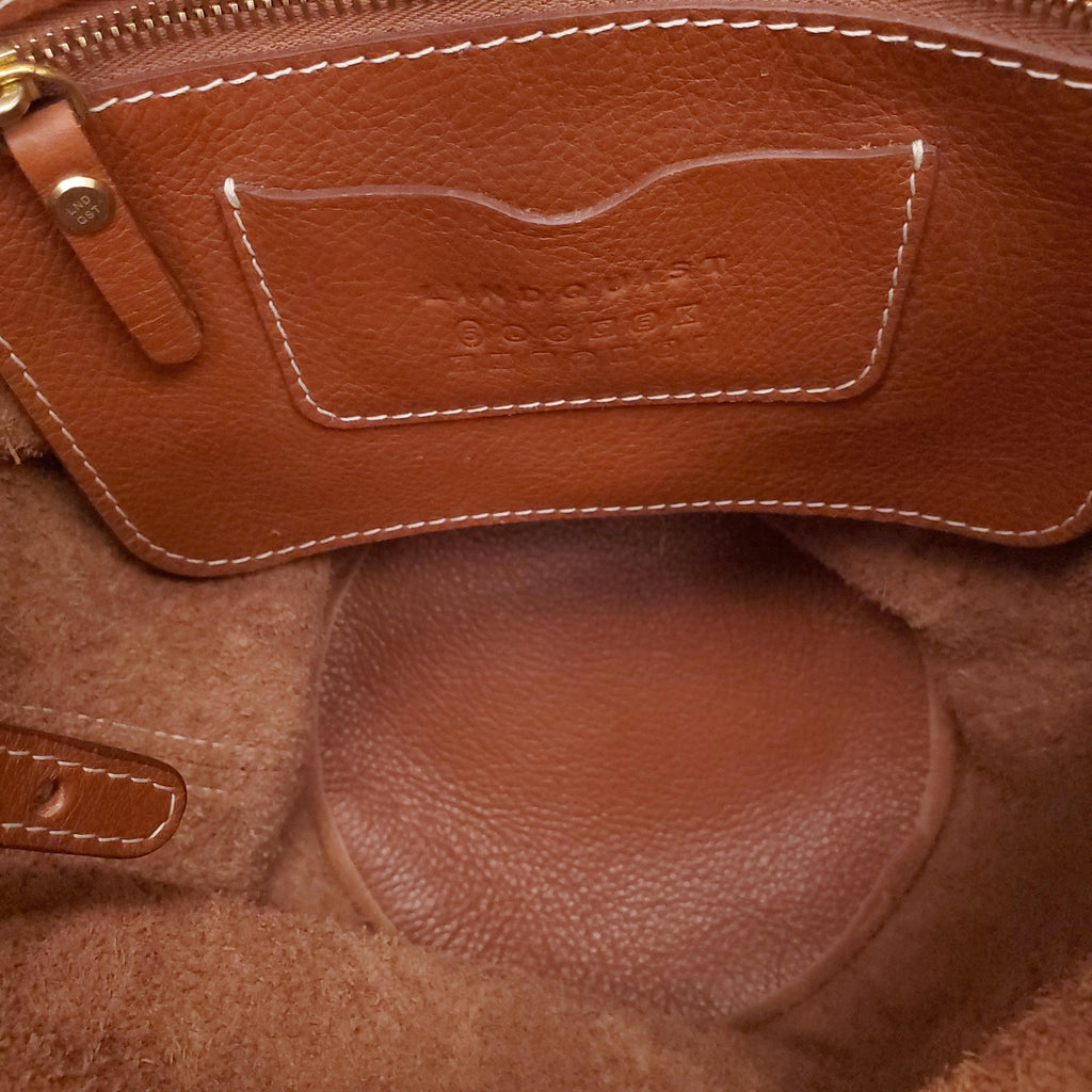 LINDQUIST BROWN LEATHER CYL BACKPACK
