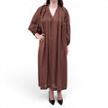 LISA MARIE FERNANDEZ OVERSIZED BROWN METALLIC DRESS - SIZE 0