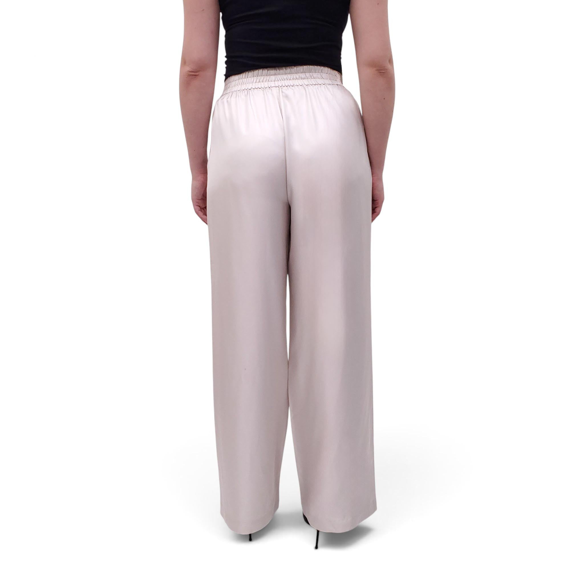 LISA YANG EGG SHELL SILK TROUSERS - SIZE S (1)