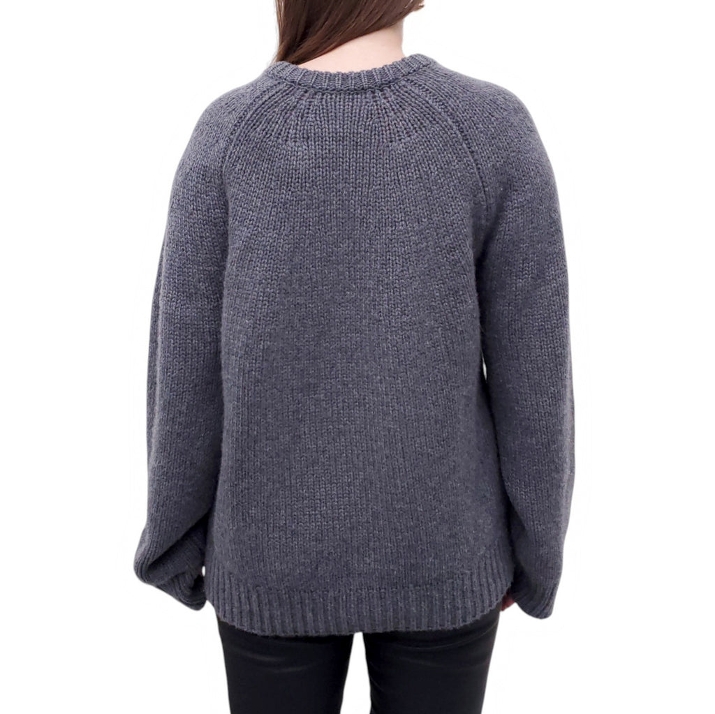 LISA YANG GREY CASHMERE VNECK SWEATER - SIZE 2/M