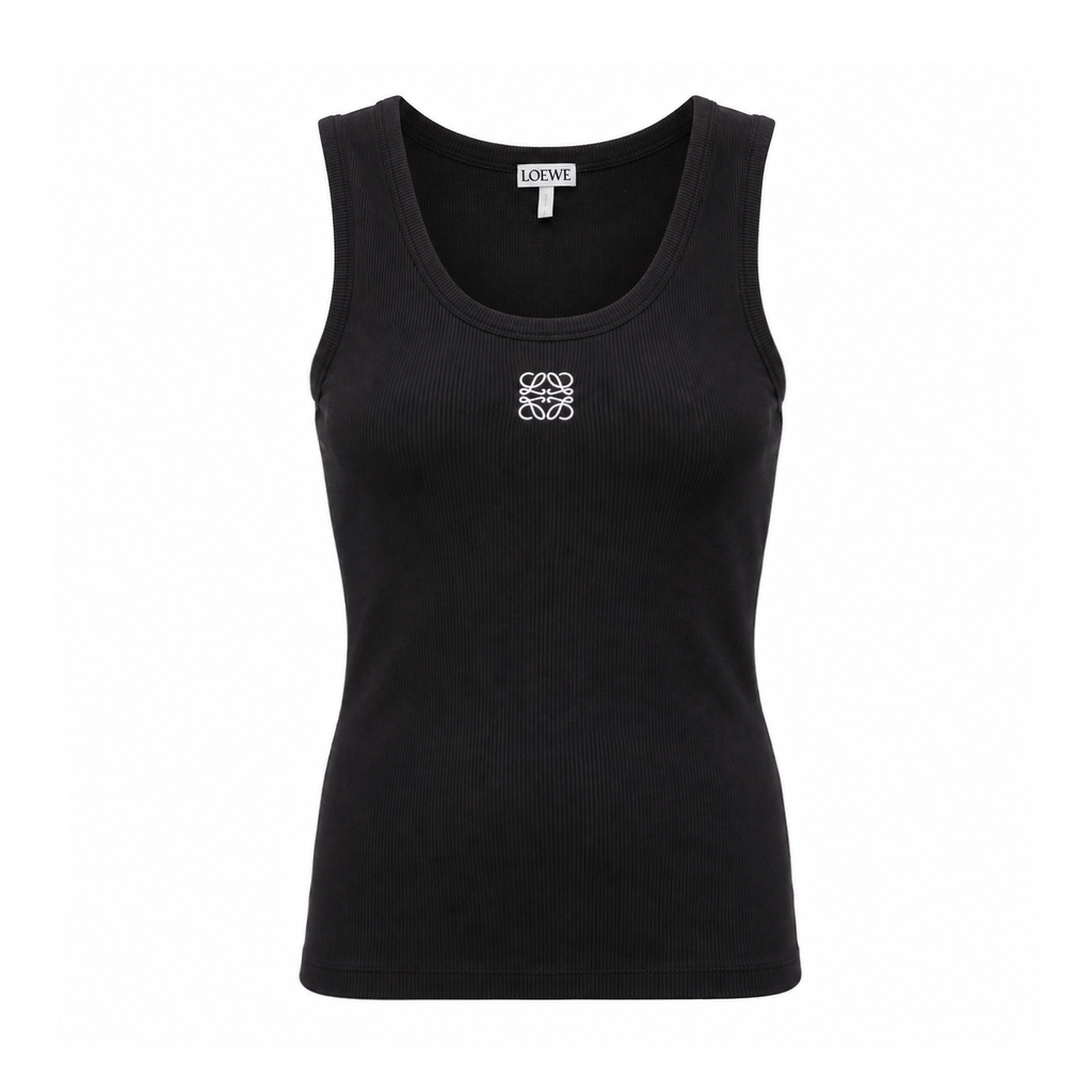 LOEWE BLACK ANAGARAM LOGO TANK TOP - SIZE XS