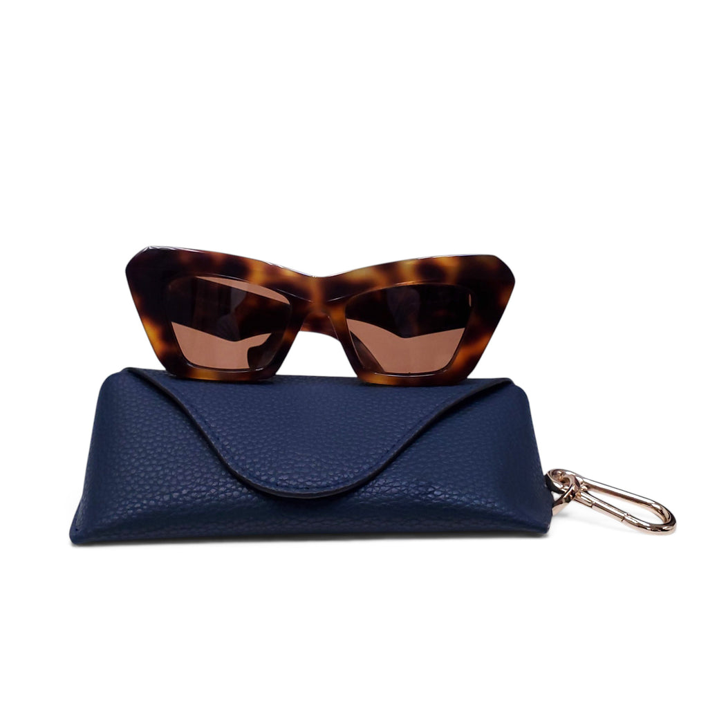 LOEWE BROWN TORTOISE LOGO SUNGLASSES