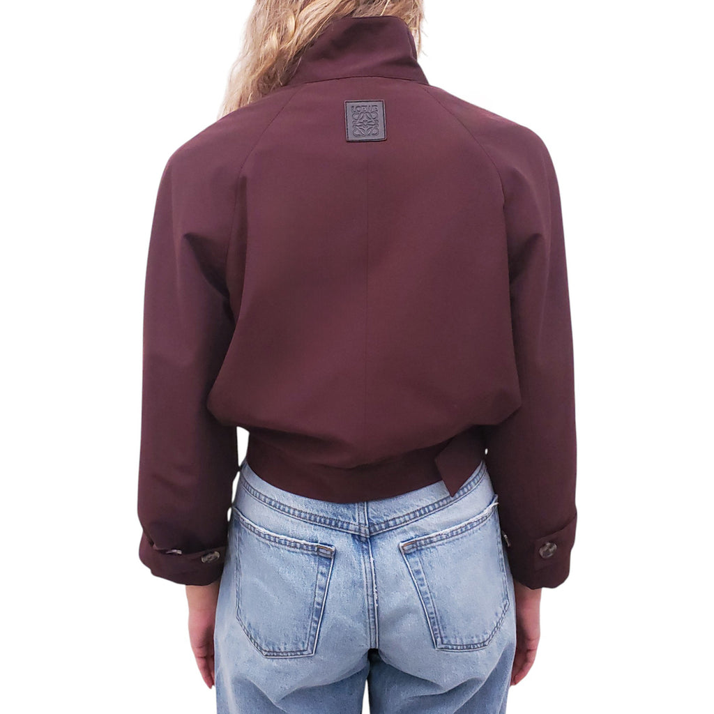 LOEWE BURGUNDY JACKET WITH BELT DETAIL - SIZE 36