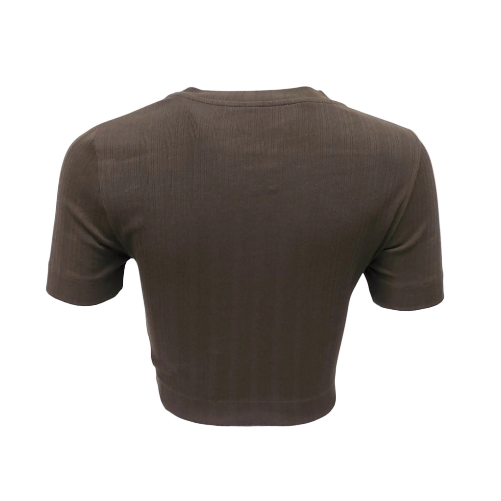 LOEWE GREEN CROPPED ANAGRAM T-SHIRT - SIZE M