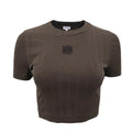 LOEWE GREEN CROPPED ANAGRAM T-SHIRT - SIZE M