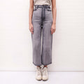 LOEWE GREY FADED WIDE LEG JEANS - SIZE 32/00