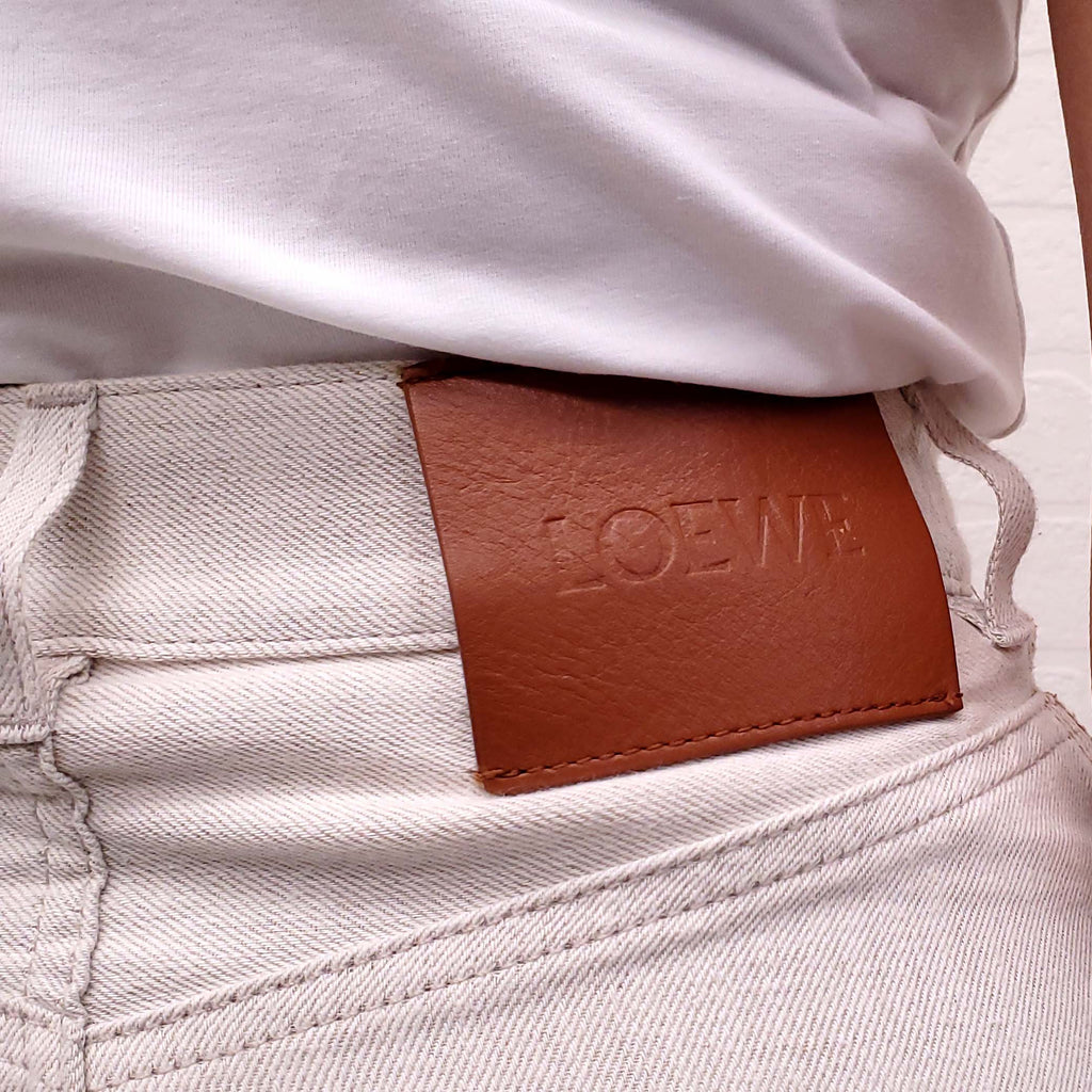 LOEWE LINEN AND COTTON BARREL JEANS - SIZE 32